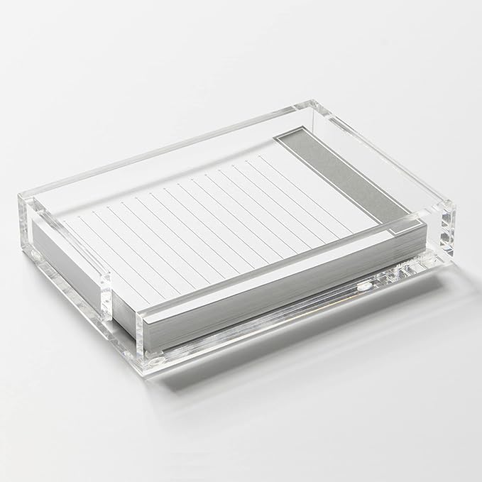 RUSSELL+HAZEL Charcoal Jotters and Acrylic Tray, Office Supplies, 4.75” x 6.75” x 1.25”, with 50 Cards and 1 Tray, (32030)