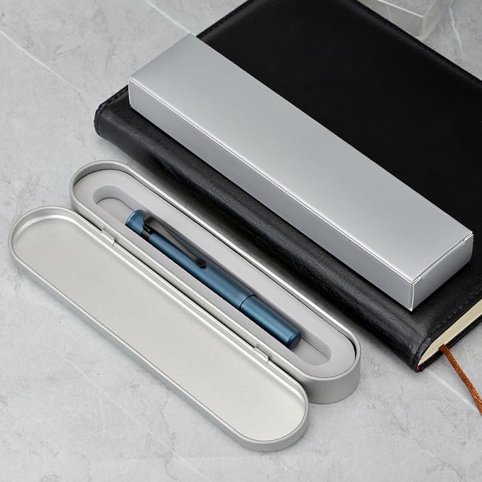 HONG DIAN M2 Black Forest Mini Rollerball Pen, Fine Point 0.5mm, Sleek Aluminium Pocket Pen with Black Ink Refill, Ideal for Travel & Signature (Midnight Blue)