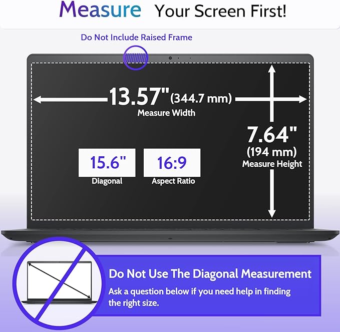 3 Pcs 15.6 Inch Anti Blue Light Screen Protector Compatible With Lenovo Hp Dell Acer Asus Samsung etc Laptop-16:9 Aspect, 15" Computer Monitor Glare Filter Uv Blocker Shield Cover Eye Protection Film