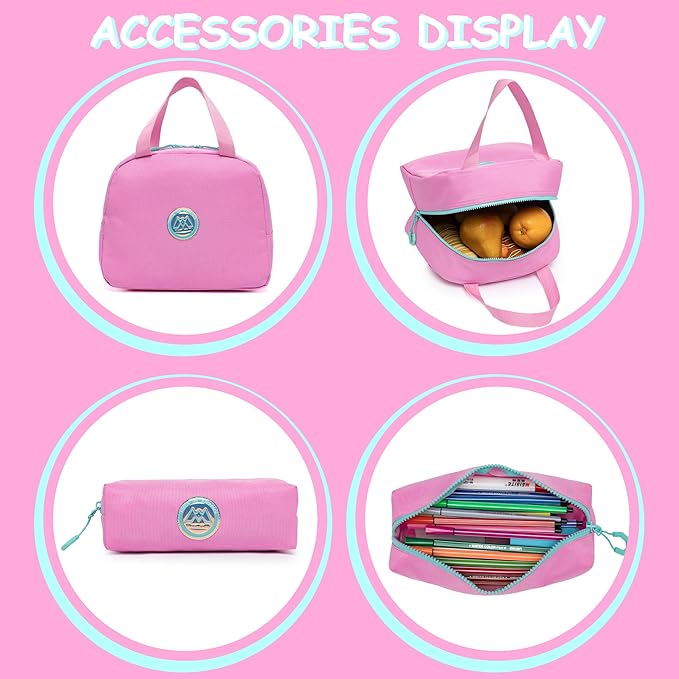 Cute Backpack for Girls Aesthetic Backpack School Backpack for Girls Backpack with Lunch Box Back to School Supplies