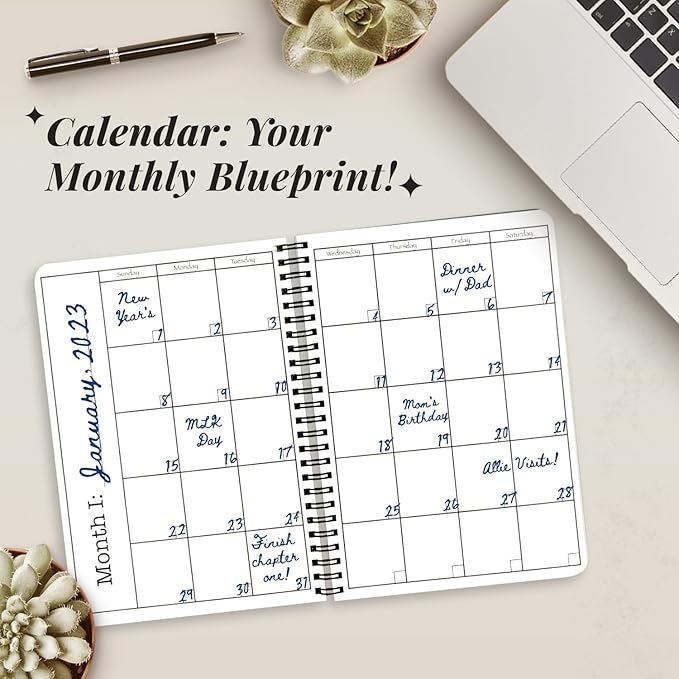 Pursuit Goal Journal - 6 Month Undated Productivity Planner for Goal Setting - Daily Planner, Weekly Planner, Monthly Planner, Notebook, 6x8.5inch (Purple)