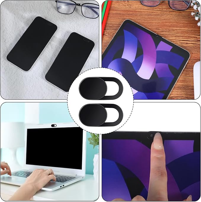 60 Pcs Computer Camera Cover,Ultra Thin Laptop Webcam Covers, Strong Adhensive Webcam Cover Slide Slide, Phone Camera Covers, Black ABS Material, Protect Privacy & Security