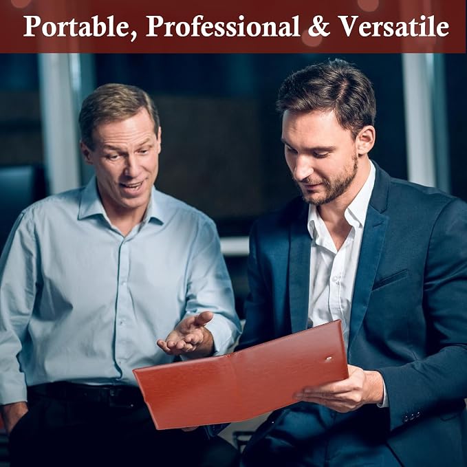 1Pack Legal Size Portfolio Padfolio PU Leather with 8.5 x 14 inch Tearable Legal Pad Holder 50 Sheets Leather Portfolio Folder Binder for Interview Attorneys Business Brown