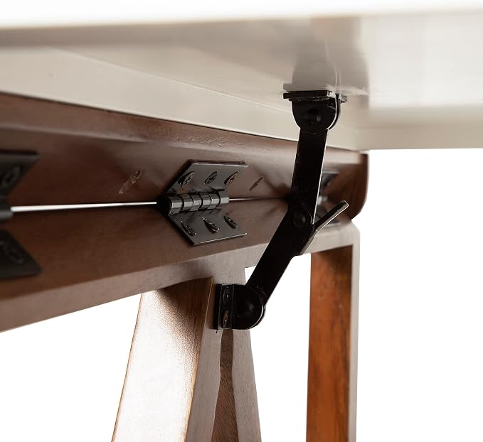 Kate and Laurel Kaya Modern Wall-Mounted Folding Table, 24 x 33 x 31, White and Walnut, Space-Saving Versatile Table with Folding Design for Dining Room or Home Office Decor