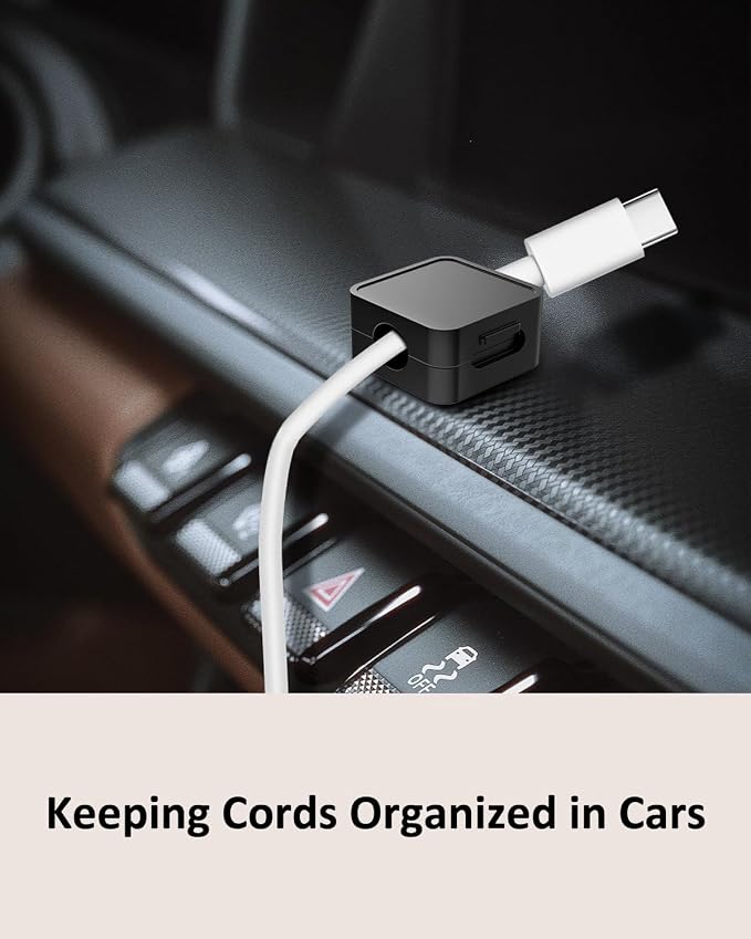 12-Pack Cable Organizers, Magnetic Cable Clips, Cable Holders Black | Desktop Cable Organizer, Magnetic Cable Holder – Suitable for Home, Office, Car and Multiple Scenarios