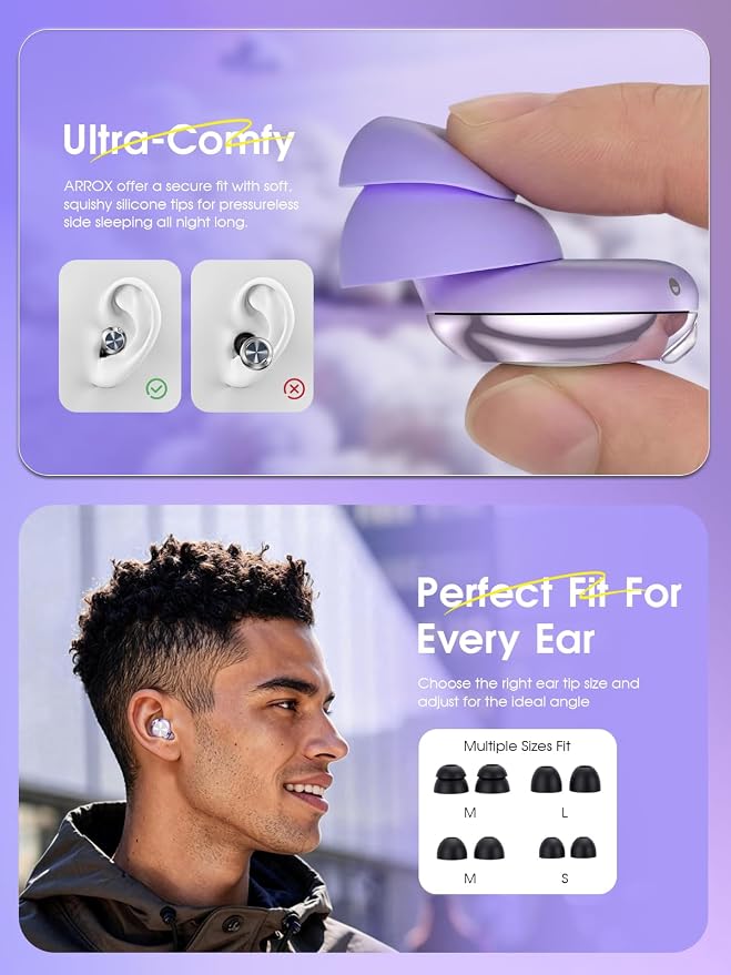 ARROX Ear Plugs – Professional Hearing Protection for Concerts & Festivals, Live Events, Musicians, Sports, DJs – 45 dB Noise Reduction Earplugs,4 Ear Tip Sizes