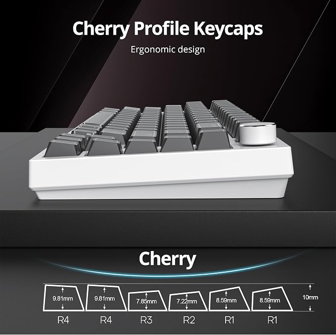 Guffercty kred 142 Key Black Cherry Profile Keycap Set, PBT Shine Through Translucent Characters Compatible with MX Switches Mechanical Keyboard(Ray Edge Black)