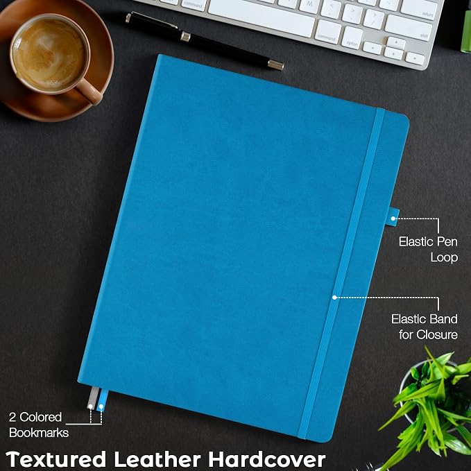3 Pack Dotted Journal, Hardcover Notebook 8.5 x 11, Dot Grid Notebook Journal for Women, Men, Large Leather Journals for Writing, Bullet, No Bleed Thick Paper, A4 Notebooks for Work, School, Notes