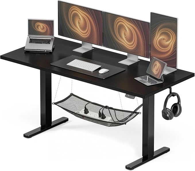 Acrolix Electric Standing Desk, Height Adjustable Home Office Desk with Memory Presets & Cable Management,Black Sit Stand Desk for Work from Home, Ergonomic Computer Desk (63" x 24")