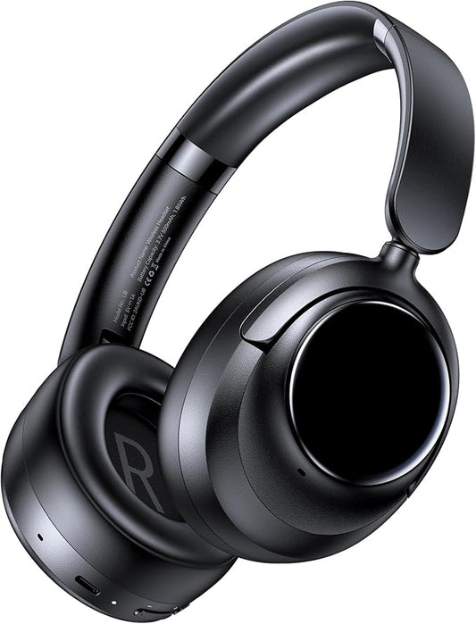 Hybrid Active Noise Cancelling Headphones,120H Playtime Bluetooth 6.0 Over Ear Headphones with Hi-Res Audio,5 ENC Mics Clear Call,HiFi Stereo Foldable Wireless Headphone Headset for Travel Office Game