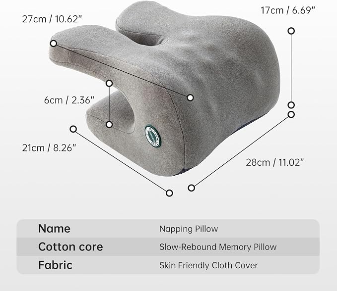 xiaomubiao Headrest Office Chair Neck Pillow Ergonomic Memory Foam Desk Pillow for Napping - Multifunctional Comfort for Adult Workstations,Neck Support Pillow Chair for Car, Office, Gaming