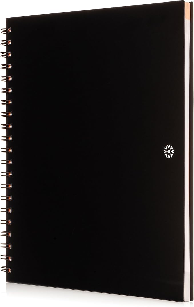 Notsu Undated Daily Planner Notebook | Minimalist Productivity Planner with To Do List, Agenda, Dot Grid, Lined, Notes sections. 160 Pages, Thick Paper 120 gsm, 8.5 x 11 inches, Black