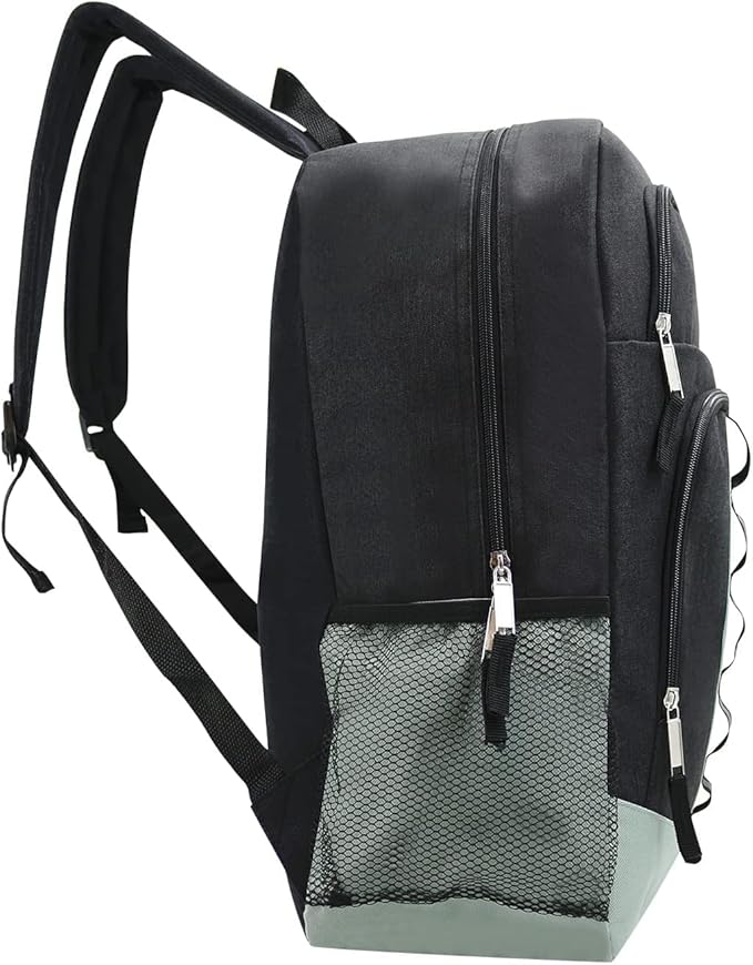6-Pack 18” Sport Backpacks with 50 Piece School Supplies Kits - Pens, Pencils, Crayons – Bulk Bundle for Elementary, Middle, and High School Students