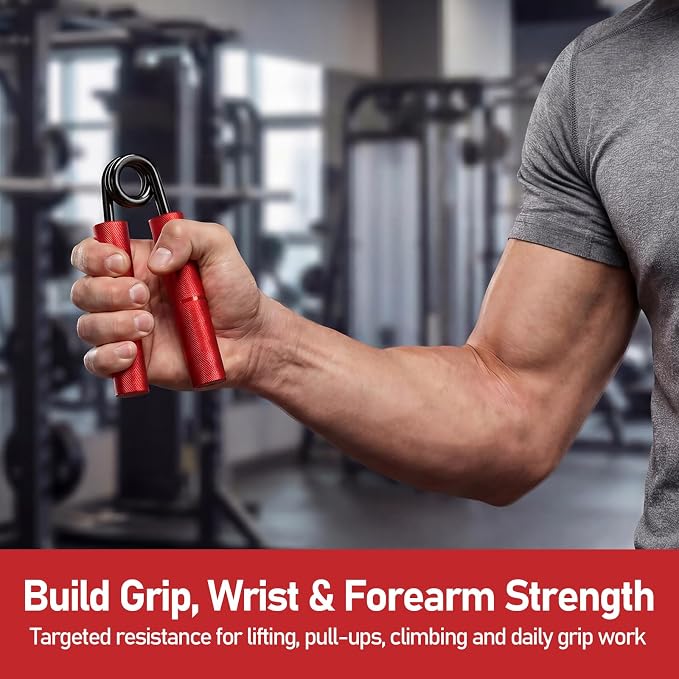 FitBeast Grip Strength Trainer Set, 6 Pack Aluminum Hand Grip Strengthener, 50LB-225LB Hand Gripper, Forearm Strengthener & Wrist Exerciser for Rock Climbing, Lifting & Pull-Ups
