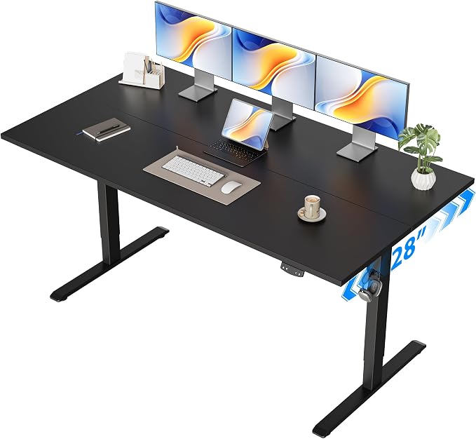 Agilestic Electric Standing Desk, 63 x 28 Inches, Black