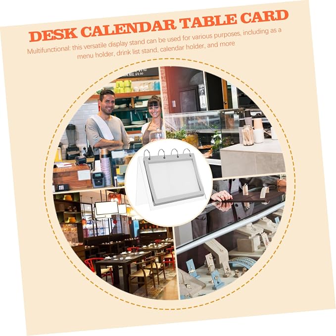 LABRIMP Transparent Acrylic Flip Display Stand for Menus and Calendars V Shaped Document Holder Sturdy and Stable Design for Restaurants Offices and Home Decor Easy to Clean