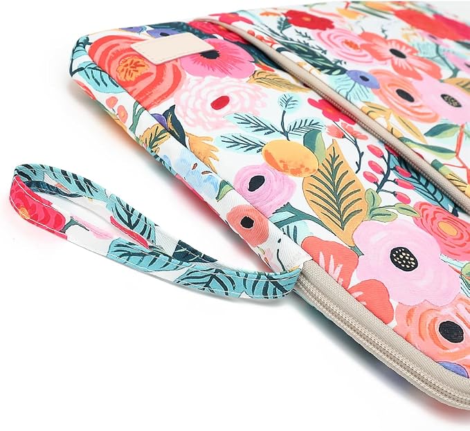Laptop Sleeve 13.3 inch14 Inch, 15.6inchWater Resistant Traveling Computer Cover with Handle, Shockproof Protective Carrying Laptop Case (Y8-Garden Rose, 15 inch-15.6 inch)