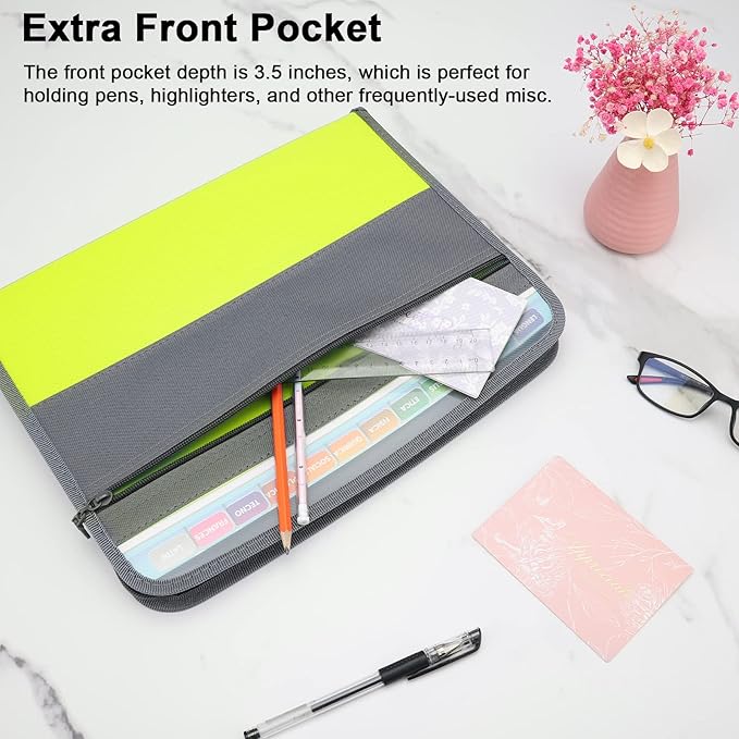 NAFY Expanding File Folders, 13 Pockets Document Organizer with Zipper, A4 Letter Size Portable Accordion Expanding File Folders with Multicolor Labels for Home Office School Supplies (Mix 4 Color)