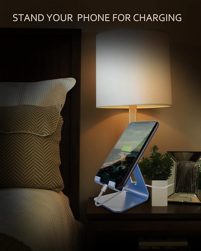 CreaDream Cell Phone Stand, Cradle, Holder, Aluminum Desktop Stand Compatible with Switch, All Smart Phone, iPhone 11 Pro Xs Max Xr X Se 8 7 6 6s Plus SE, Sierra Blue