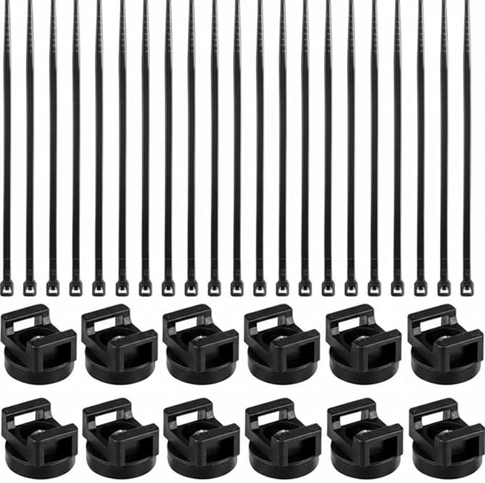 Yookeer 115 Pieces Magnetic Zip Tie Mount Multipurpose Cable Holder Magnets Magnetic Wire Management Bases with Heavy Duty Zip, Mount Nylon Cable Ties in Total (22 mm)