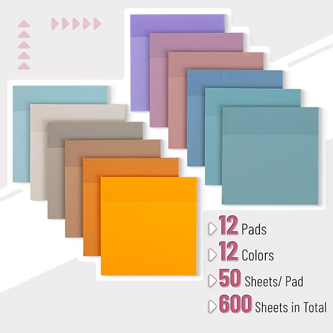 Mr. Pen- Transparent Sticky Notes, 3”x3”, Happy Harmony, 12 Pads, 600 Sheets, Bible Journaling Sticky Notes, See Through Sticky Notes, Translucent Sticky Notes, Stocky Notes for Bible Journaling