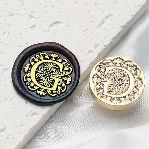 Flower Initial Alphabet G Wax Seal Stamp & Eucalyptus Love Sealing Stamp with Wax Stamp Brass Head Ideal for Wedding Invitations Gift Wrapping Christmas (Floral G)