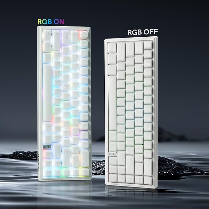 dagaladoo Keyboard keycaps Set, Double Shot PBT keycaps,Cherry Profile Custom Key caps 60 65 75 100 Percent for Cherry-mx Full Size Retro Mechanical Keyboard,White Jade