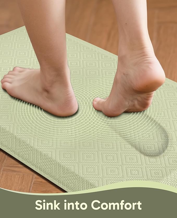 Ophanie Kitchen Mats for Floor,3/4 inch Thick,20x32 Anti Fatigue Cushioned Mat with 99+ Pairs of Anti-Slip Bottom Ridges,Kitchen Rugs,Waterproof,Comfort Ergonomic Standing Mat for Office,Home,Sink