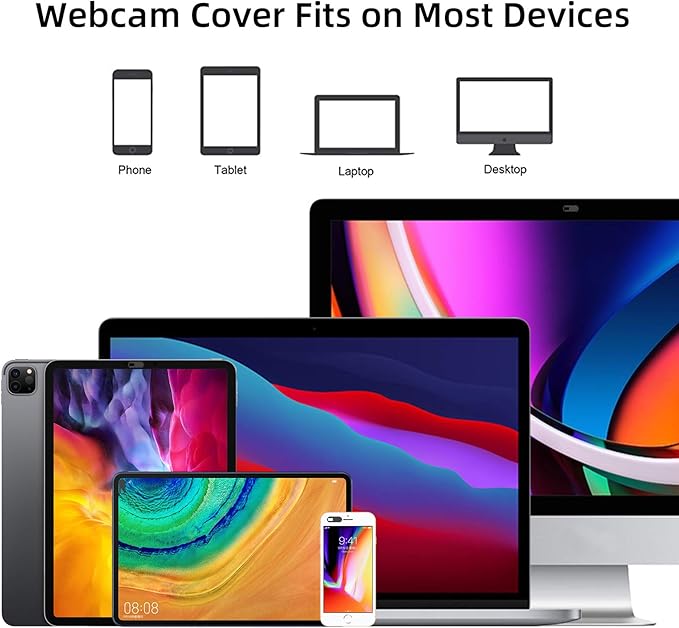 Webcam Cover,Ultra-Thin Camera cover Slide compatible with Laptop,MacBook,Computer,Laptops,PC,Apple Devices,and Tesla Model 3/Y Interior Cabin Camera,0.03in Thick Web Blocker Protect Your Privacy