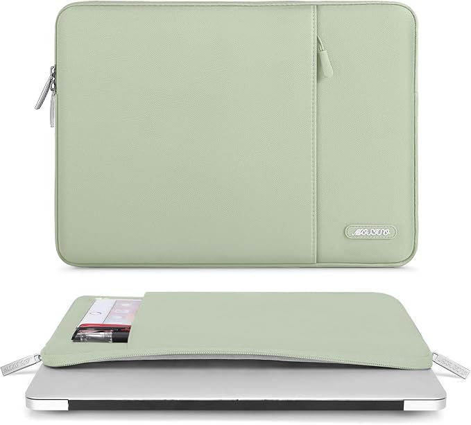 MOSISO Laptop Case 13 inch, Laptop Sleeve Compatible with MacBook Neo/Air/Pro 13 inch with A18/M5/M4/M3/M2/M1 Chip 2026-2016, Polyester Vertical Computer Sleeve Bag with Pocket, Sage Green