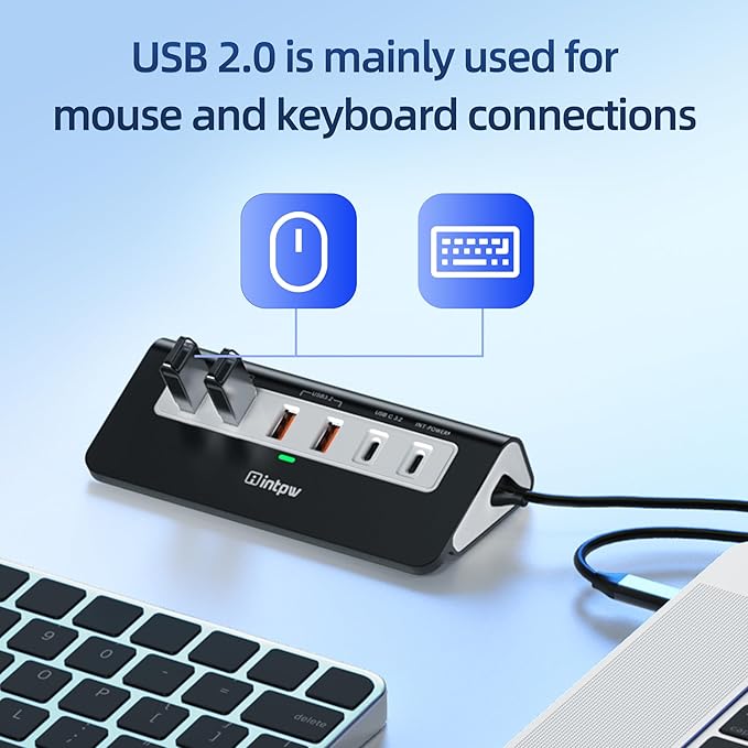 P9 PRO USB C Hub 10Gbps, 9-in-1 USB C Docking Station 3.28FT with 4K@60Hz HDMI, 3 Type-C/A 3.2, 2 Type-A 2.0, PD 100W, SD/TF Port, Black Aluminum USB Hub for Laptop, iPhone 17, MacBook Air/Pro