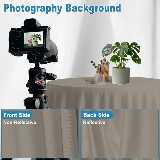 Grey Backdrop for Photoshoot, Professional Photo Backdrop Background Curtain for Product Photography, Portraits, Wedding, Party, Live Streaming Video Recording 7X10 FT
