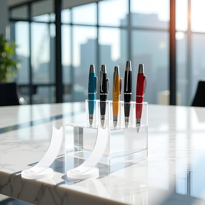 Transparent Vertical Acrylic Pen Holder Pencil Display Stand Fountain Pen Ballpoint,Display Rack Single Pens Display Holder for Makeup Brushes Desk Supplies Holders and Dispensers