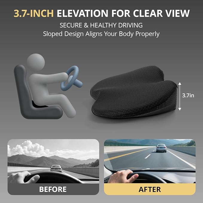 Car Seat Cushions for Driving | Car Seat Cushions,Relieve Sciatica & Back Pain, Improve Driving Posture, Ergonomic Truck Seat Cushion for Long Commute