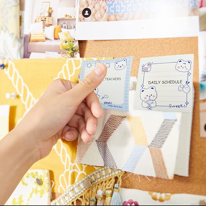 Cute Sticky Notes, 4Pack(320 Sheets) Kawaii Sticky Notes 3.1x3.1in Self-Stick Note Pads Colorful Super Note Pads Unique Cute Bear Patterns Sticky-Note