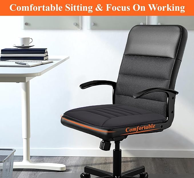 kingphenix Memory Foam Car Seat Cushion for Driver and Office Chair Comfort | 1.2-Inch-Thick Memory Foam Seat Pad, Soft, Breathable Fabric, Non-Slip Silicone Bottom for Long Drives and Office Use, Black