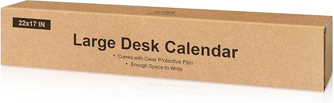 SUNEE Desk Calendar 2026 Large 22x17 from October 2025 to March 2027, Extra Large Desktop Monthly Calendar Pad 18 Months For Teacher or Family, Desk Top, Black