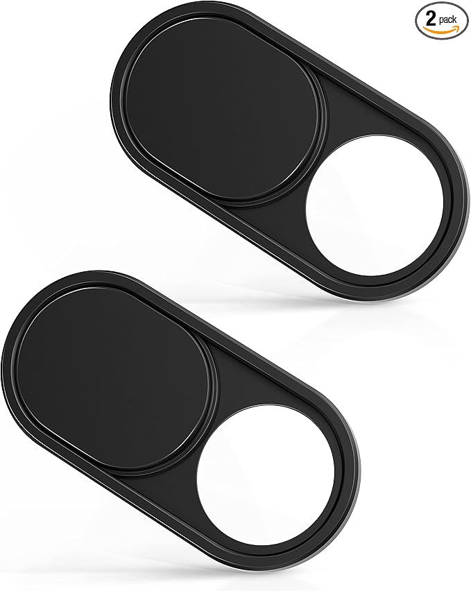 imluckies Laptop Camera Cover Slide, 0.023 inch Ultra-Thin Design, Invisible Design, Camera Cover, Physical Anti-Peeping, for Laptop Computer, MacBook Pro/Air iMac iPad Tablet [2 Pack Black]