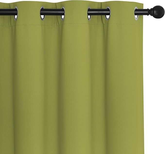 NICETOWN Blackout Room Divider Curtains for Sliding Glass Doors 102 Inches Long 1 Panel, Extra Wide Curtains for Doorway Patio Bedroom Living Room (Fresh Green, 80Wx102L, 1 Panel)