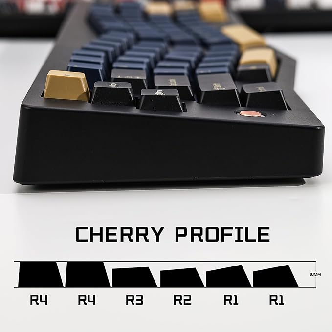 Blue Samurai PBT Double Shot Custom Keycap Set,174 Keys Retro Gaming Key Caps Cherry Profile Keycaps for 61/64/68/84/87/100/104/108 Mechanical Keyboard