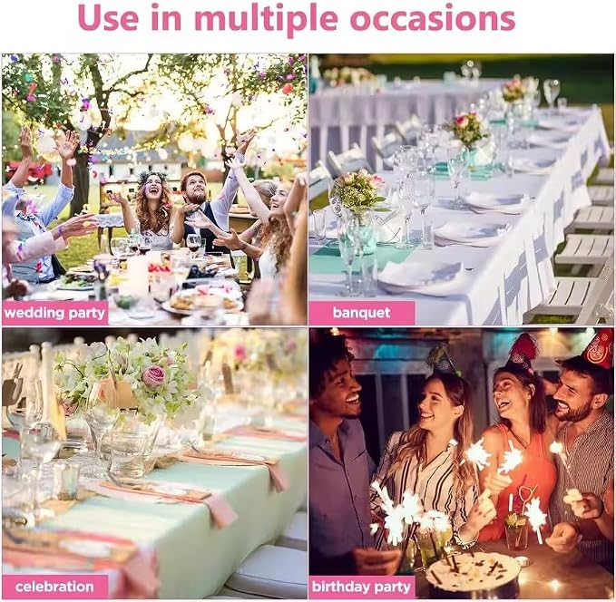 Tvoip 10PCS Chair Cover Stretch Band with Buckle Slider Sashes Bow Wedding Banquet Chair Decoration (Metallic Fuchsia)
