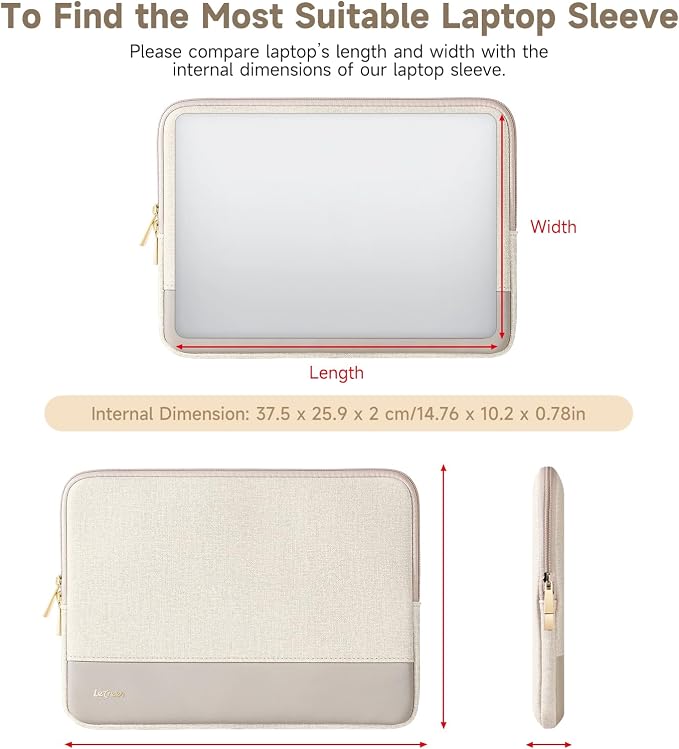 Laptop Case 15 inch, 15-16 inch Laptop Sleeve Compatible with MacBook Air 15 M4 A3241 M3 A3114 M2 A2941 2025-2023, Dell XPS 15, HP ASUS Lenovo Acer, Water-Resistant Computer Case Bag