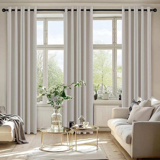 MIULEE Blackout Curtains for Bedroom Living Room 2 Panels, Thermal Insulated Room Darkening Drapes Grommet Noise Reducing Light Blocking Window Treatments 72 Inches Long 40x72 Inch Natural