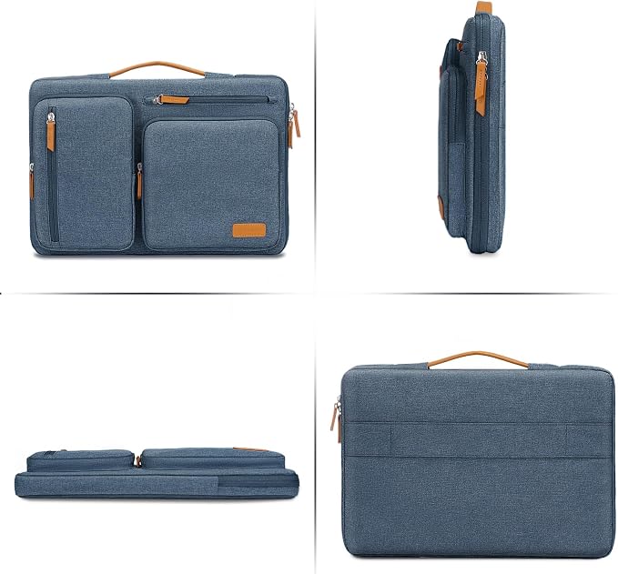 MOSISO 360 Protective Laptop Case 13 inch, 13 inch Laptop Sleeve Compatible with MacBook Air M5 M4 M3 M2 M1 2026-2018/Neo/Pro M2 M1, Side Open Carrying Case with 4 Zipper Pockets&Handle, Haze Blue