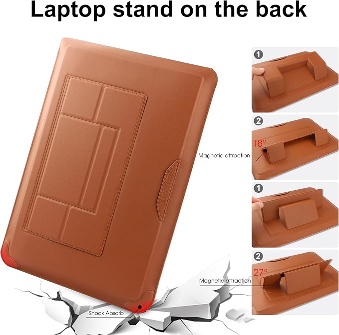 HoYiXi 13 Inch Laptop Sleeve Case Bag Compatible with MacBook Neo 2026/MacBook Air 13 M1 M2 2022-2018/MacBook Pro 13 M2 2022-2016/Surface Pro 8 2021/Surface Go 3 13-13.6'' Dell HP ASUS Acer PC, Brown
