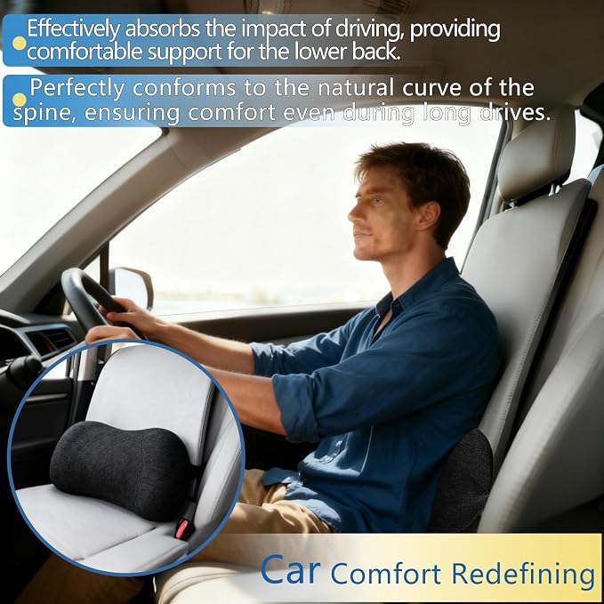 Lumbar Support Pillow | Back Support for Office Chair Car, Ergonomic Memory Foam, Fatigue Relief, Comfort and Support Your Back