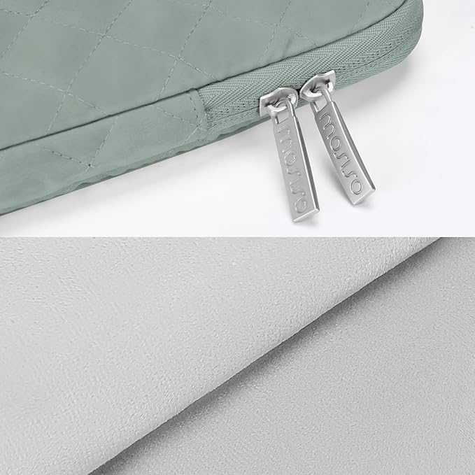 MOSISO Laptop Case 16 inch, 15-15.6 inch Laptop Sleeve Compatible with MacBook Pro 16, HP Dell Acer ASUS Lenovo Notebook, Square Quilted Vertical Computer Bag with Pocket&Small Case, Antique Green