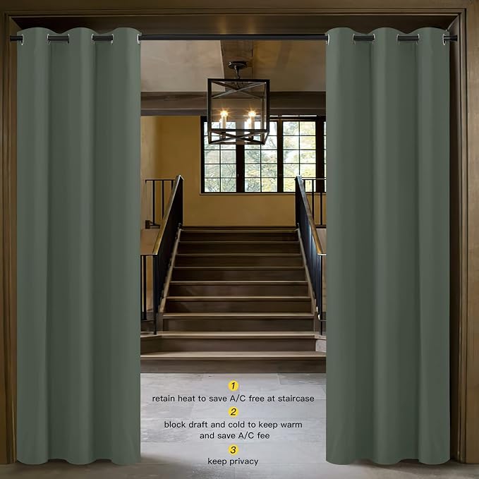 NICETOWN Dark Mallard Blackout Room Darkening Window Curtain Thermal Insulated Solid Grommet Blackout Curtain/Drape for Living Room (Single Panel, 42 by 84 inches)