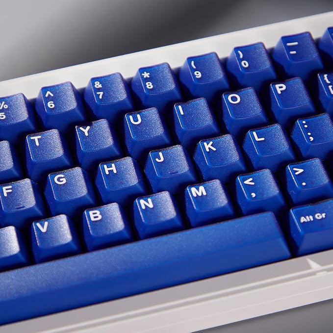 Sumgsn 114 Keys Blue Jelly Keycaps Cherry Profile Doubleshot Translucent Keycaps Set Fit for 60% 65% 75% Mechanical Keyboard Cherry Mx Switches