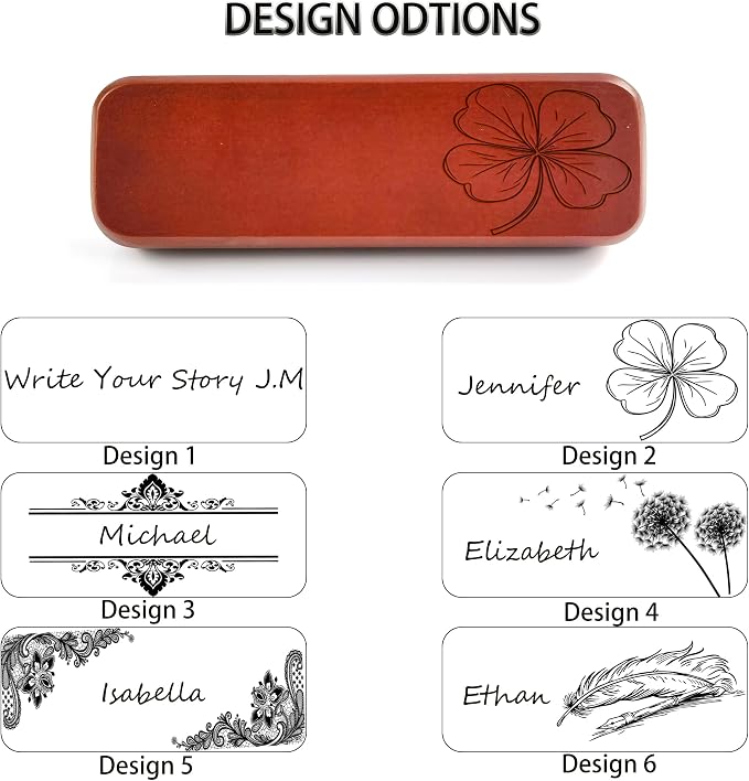 Personalized Engraved Ballpoint Pen & Wooden Gift Case Set - Business Wood Pens Gifts for Boss, Doctors, Teachers, Students, Ideal for Graduation, Promotion, Birthday (Redwood)
